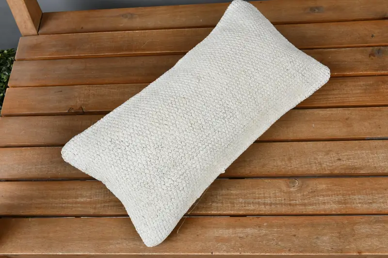 Traditional Cushion Case, Rustic Pillow Case, 8x16 Beige Pillow, Pillow for Sofa, Cushion, Antique Pillows, Ethnical Kilim Rug Pillow - 2