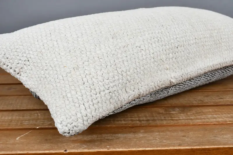 Traditional Cushion Case, Rustic Pillow Case, 8x16 Beige Pillow, Pillow for Sofa, Cushion, Antique Pillows, Ethnical Kilim Rug Pillow - 4