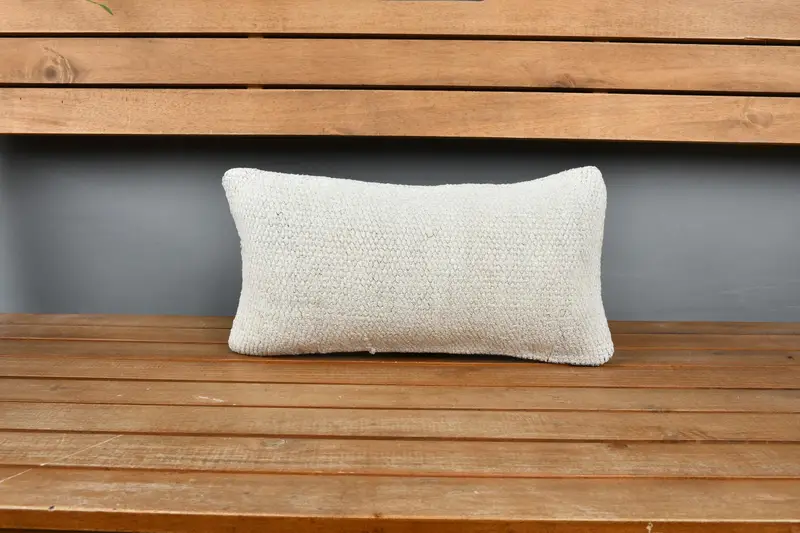 Traditional Cushion Case, Rustic Pillow Case, 8x16 Beige Pillow, Pillow for Sofa, Cushion, Antique Pillows, Ethnical Kilim Rug Pillow - 5