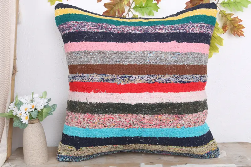 Vintage Throw Cushion Cover, Pillow for Sofa, 20x20 White Pillow Sham, Turkish Corner Pillow, Cushion, Interior Designer Pillow, Pillow for Couch - 2