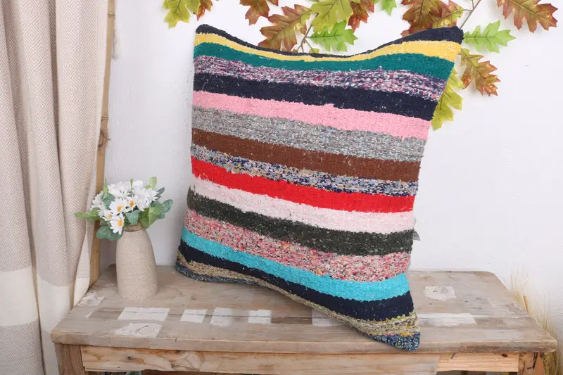 Vintage Throw Cushion Cover, Pillow for Sofa, 20x20 White Pillow Sham, Turkish Corner Pillow, Cushion, Interior Designer Pillow, Pillow for Couch - 4