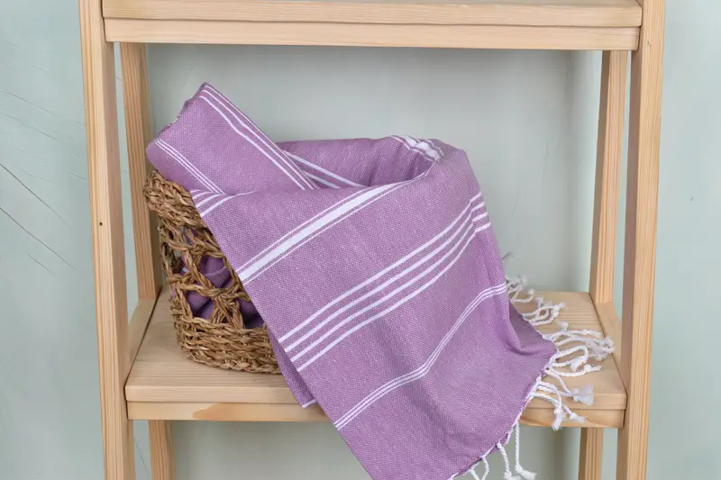 Handwoven Turkish Towel, Gift For The Home Decor, Birthday Gift, Peshtemal Towel, 70x40 Cotton Striped Towel, Wedding Favors, Bridal Shower Gift - 4