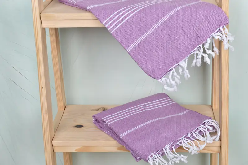 Handwoven Turkish Towel, Gift For The Home Decor, Birthday Gift, Peshtemal Towel, 70x40 Cotton Striped Towel, Wedding Favors, Bridal Shower Gift - 5
