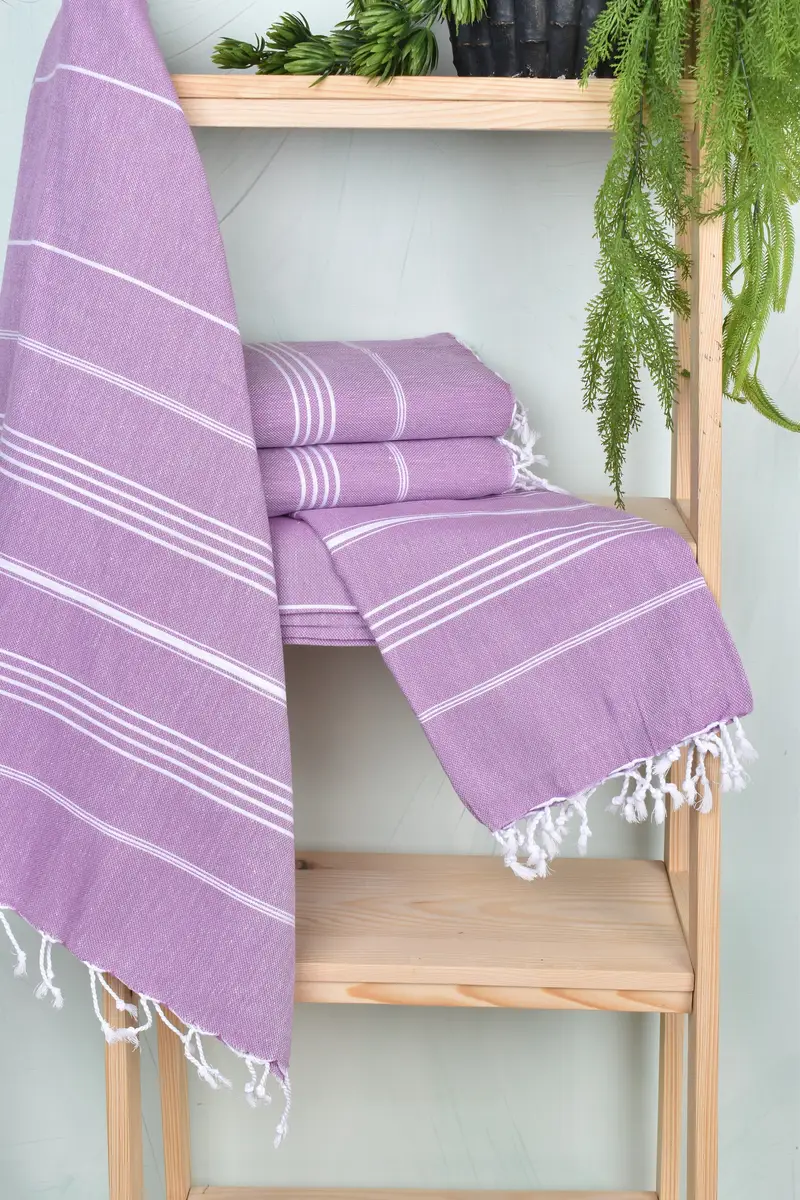 Handwoven Turkish Towel, Gift For The Home Decor, Birthday Gift, Peshtemal Towel, 70x40 Cotton Striped Towel, Wedding Favors, Bridal Shower Gift - 6
