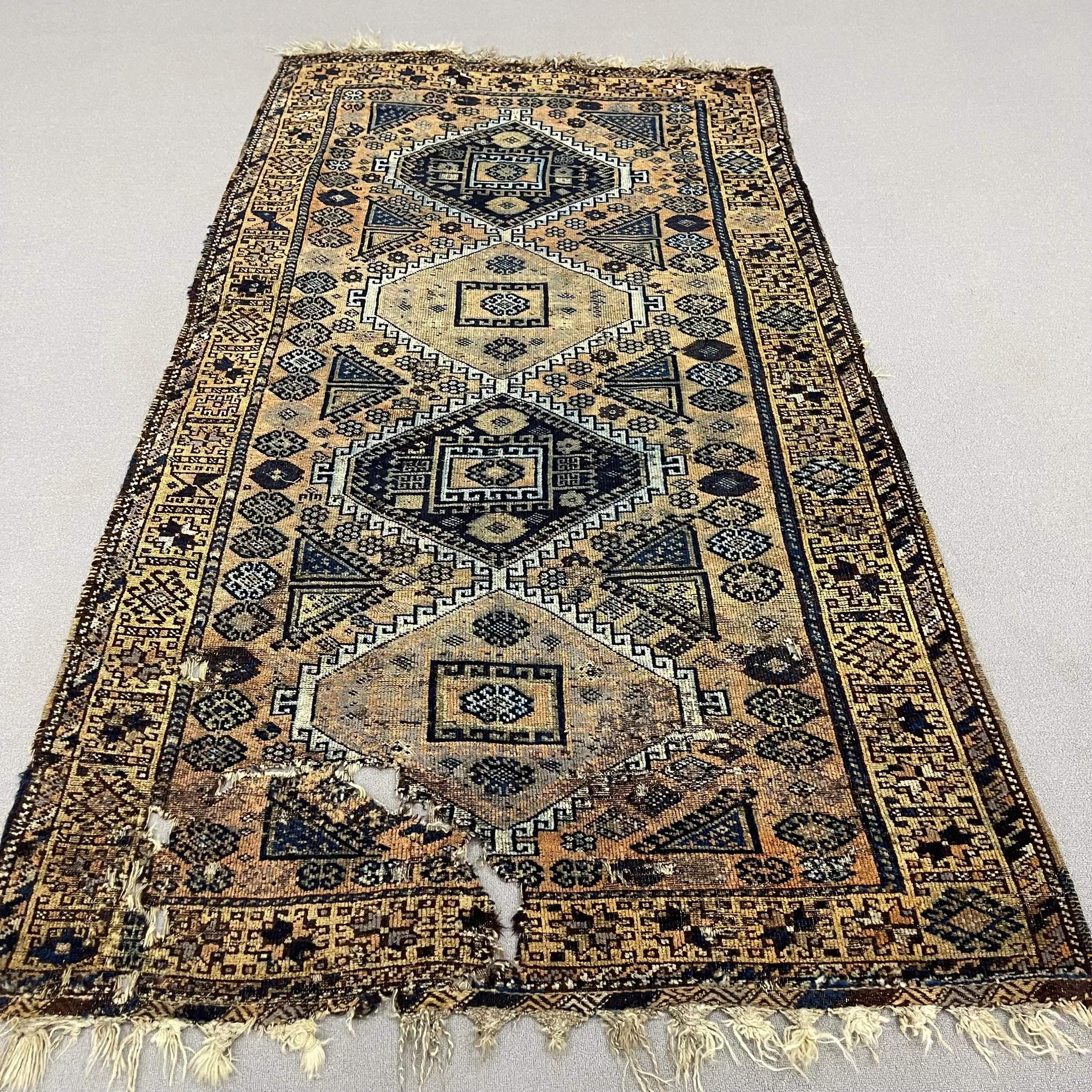 Türkischer Teppich, Fläche 4,3 x 8 Fuß, brauner Tarnteppich - 1