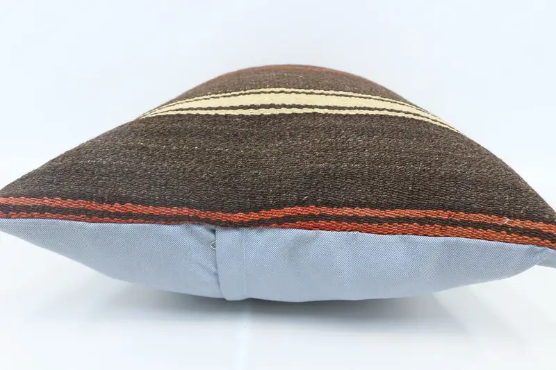 Decorative Bolster Pillow Cover, 20x28 Brown Cushion Cover, Outdoor Throw Pillow Cover, Pillow for Sofa, Kilim Pillow Cover, Kilim Pillow, Cushion - 5