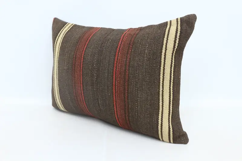 Decorative Bolster Pillow Cover, 20x28 Brown Cushion Cover, Outdoor Throw Pillow Cover, Pillow for Sofa, Kilim Pillow Cover, Kilim Pillow, Cushion - 4