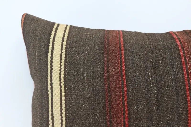 Decorative Bolster Pillow Cover, 20x28 Brown Cushion Cover, Outdoor Throw Pillow Cover, Pillow for Sofa, Kilim Pillow Cover, Kilim Pillow, Cushion - 2