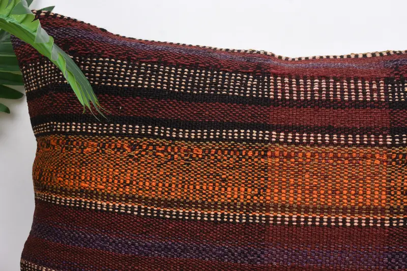 Cushion Cover, Pillow for Couch, Interior Designer Pillow, 16x24 Orange Cushion, Bench Pillow, Gift Pillow, Ethnic Throw Pillow Cover - 2