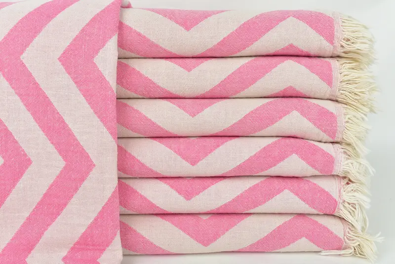 Large Beach Towel Personalized, Absorbent towel, Valentines Day Gift, Personalized Turkish Towel, Wedding Gift, 70x40 Cotton Zigzag Design Towel - 3