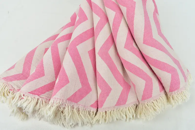 Large Beach Towel Personalized, Absorbent towel, Valentines Day Gift, Personalized Turkish Towel, Wedding Gift, 70x40 Cotton Zigzag Design Towel - 6