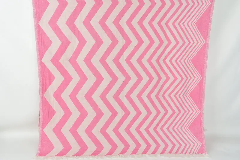 Large Beach Towel Personalized, Absorbent towel, Valentines Day Gift, Personalized Turkish Towel, Wedding Gift, 70x40 Cotton Zigzag Design Towel - 1