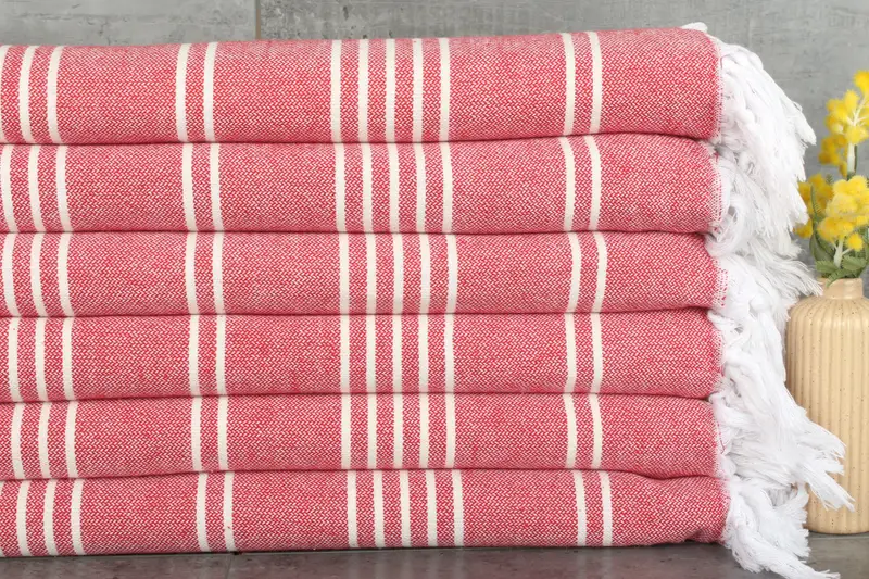Wedding Anniversary Gift, Spa Gift, Throw Blanket Couch, Bedspread, 96x70 Cotton Striped Towel, Beach Wedding Favor, Personalized Blanket - 1