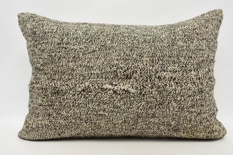 Kilim Cushion Sham, Gift Pillow, Handmade Rug Seat Pillow, Pillow, Outdoor Patio Pillow Cover, Vintage Kilim Throw Pillow, 16x24 Brown Pillow Case - 1