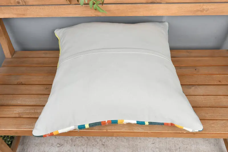 Kilim Pillow Cover, Bohemian Cushion Pillow Case, Garden Cushion Cover, Gift Pillow, Cushion Case, 24x24 White Pillow Sham, Handmade Kilim Cushion - 5