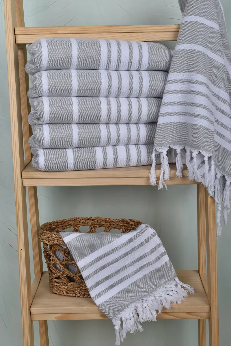 Gift For Wedding Day, Embroidery Towel, Wedding Favors, Customized Towels, Turkish Towel Hand Towel, Turkish Hand Towel, 40x20 Cotton Zig zag Towel - 3