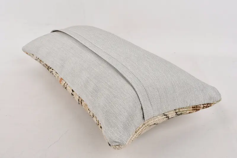 Accent Throw Cushion, Gift Pillow, 12x24 Beige Cushion, Ottoman Pillow, Sofa Pillow, Kilim Cushion Sham, Handmade Kilim Cushion, Pillow Case - 7