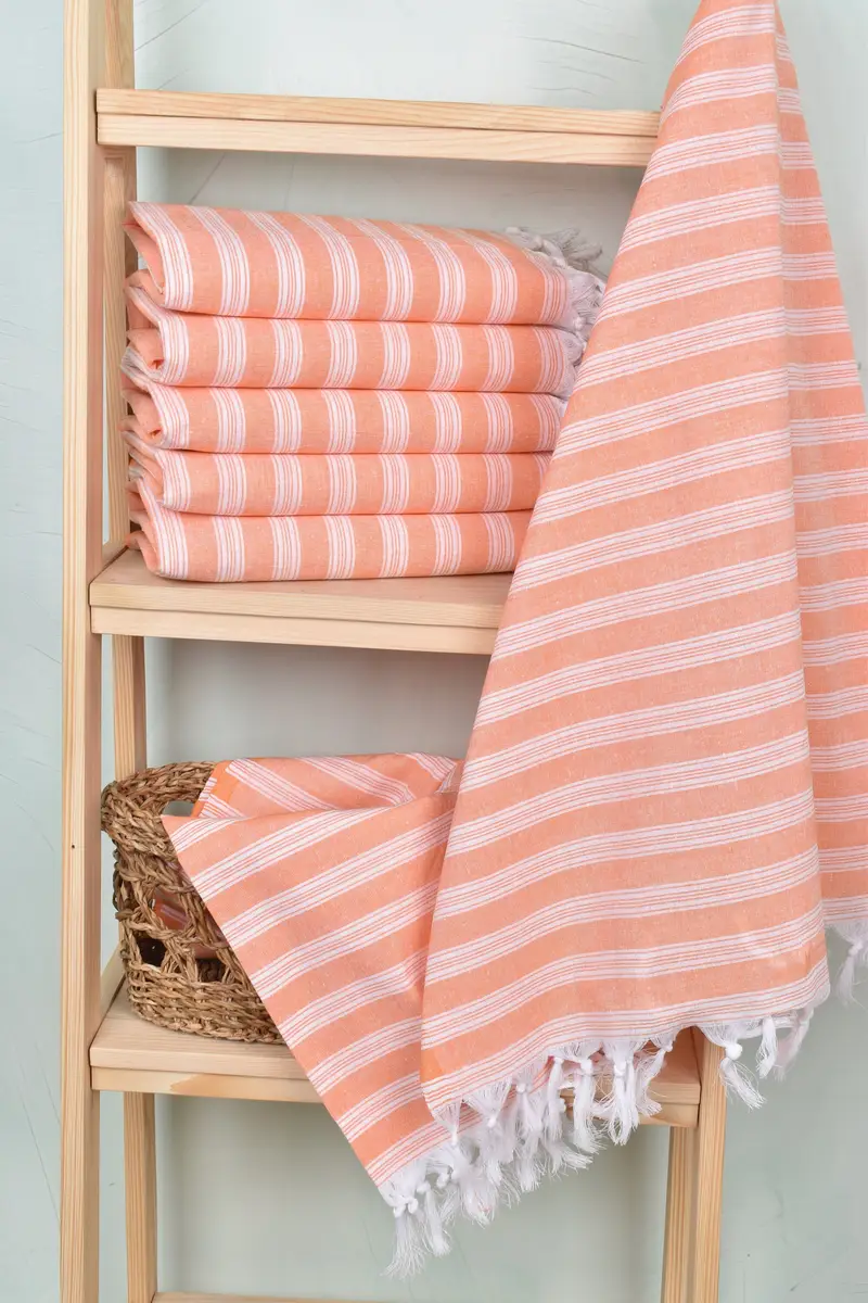 70x40 Cotton Striped Towel, Quick-Dry Beach Towel, Turkish Towel USA, Organic Cotton Towel, Large Turkish Towel, Bachelorette Party Favors Beach - 3