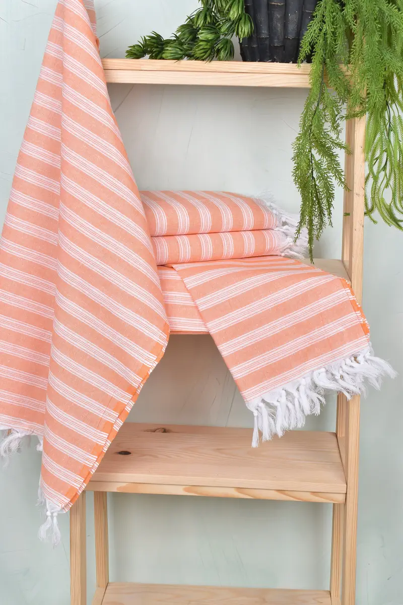 70x40 Cotton Striped Towel, Quick-Dry Beach Towel, Turkish Towel USA, Organic Cotton Towel, Large Turkish Towel, Bachelorette Party Favors Beach - 6