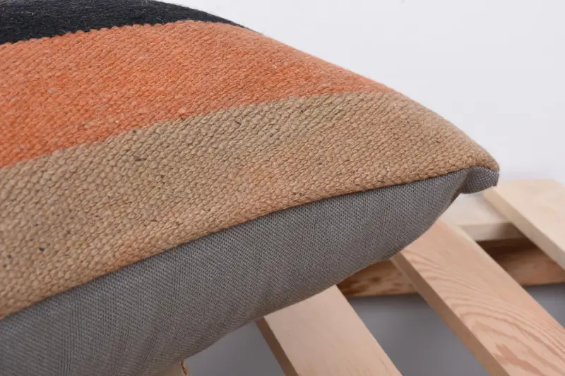 Handmade Kilim Cushion, Gift Pillow, Kilim Pillow Cover, 12x24 Orange Cushion Case, Cushion Case, Morroccon Kilim Cushion Pillow Cover - 7