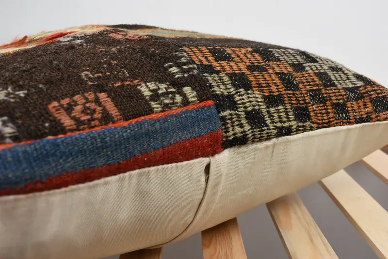Kilim Pillow Cover, Personalized Gift Pillow Pillow, Cushion Cover, Boho Pillow, 24x24 Red Pillow Case, Ethnical Kilim Rug Pillow - 7