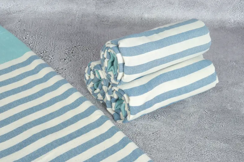Monogram Beach Towel, Summer Towel, Bridal Shower Favor, Quick-dry travel peshtemal towel, Quick-dry towel, 70x40 Cotton Striped Towel, Gift For Her - 8