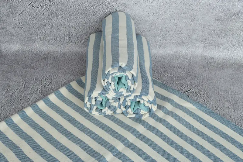 Monogram Beach Towel, Summer Towel, Bridal Shower Favor, Quick-dry travel peshtemal towel, Quick-dry towel, 70x40 Cotton Striped Towel, Gift For Her - 7