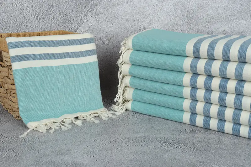 Monogram Beach Towel, Summer Towel, Bridal Shower Favor, Quick-dry travel peshtemal towel, Quick-dry towel, 70x40 Cotton Striped Towel, Gift For Her - 3