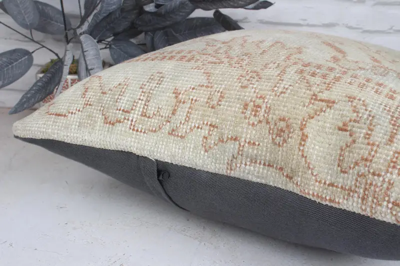 Caja de almohada, caja de almohada de beige 20x20, estuche de almohada de kilim vintage, almohada de kilim vintage, almohada vintage, almohada boho, cubierta de almohada oriental - 7