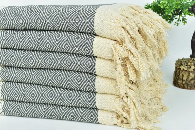 Gift For The Home Decor, Custom Blanket, Woven Throw Blanket, Gift For Boyfriend, 104x80 Cotton Diamond Towel, Wedding Favors, Girl Trip Party Favor - 3