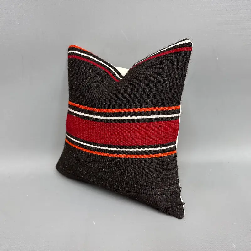 Shabby Chic Pillow Case, Kilim Cushion Sham, 12x12 Red Cushion Cover, Sofa Pillow Sham, Pillow Cover, Vintage Kilim Pillow, Kilim Pillow - 3