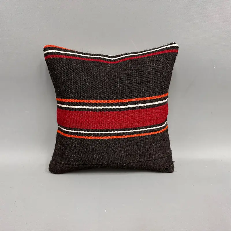 Shabby Chic Pillow Case, Kilim Cushion Sham, 12x12 Red Cushion Cover, Sofa Pillow Sham, Pillow Cover, Vintage Kilim Pillow, Kilim Pillow - 4