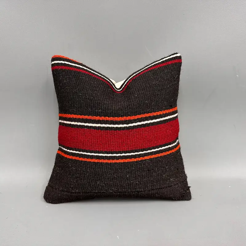 Shabby Chic Pillow Case, Kilim Cushion Sham, 12x12 Red Cushion Cover, Sofa Pillow Sham, Pillow Cover, Vintage Kilim Pillow, Kilim Pillow - 1