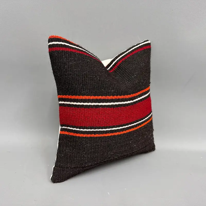 Shabby Chic Pillow Case, Kilim Cushion Sham, 12x12 Red Cushion Cover, Sofa Pillow Sham, Pillow Cover, Vintage Kilim Pillow, Kilim Pillow - 2