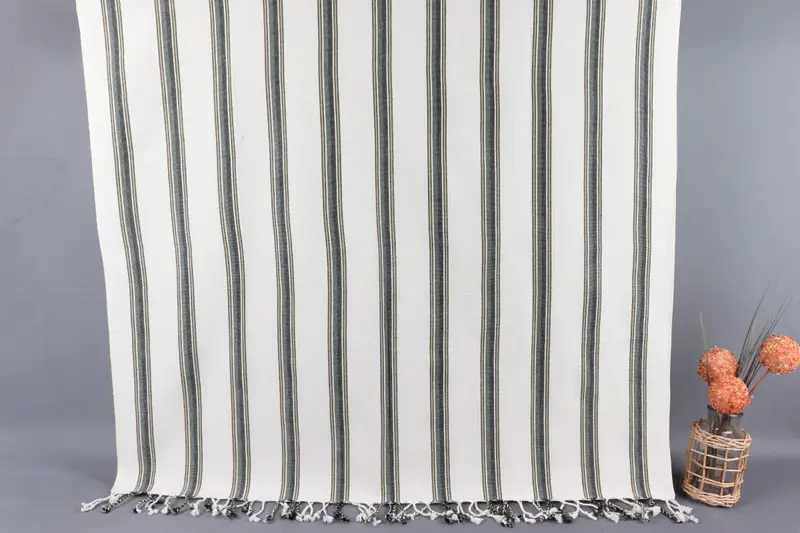 Home Decor Gifts, Customized Towels, Handwoven organic Turkish towel for spa, Personalized Gift, Bridesmaid Gift Towel, 70x38 Cotton Striped Towel - 1