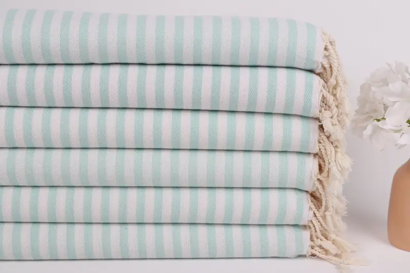 Turkish towel, 70x40 Cotton Striped Towel, Housewarming Gift, Lightweight Turkish towel for beach, Bachelorette Party Gifts, Bridal Shower Gifts - 3