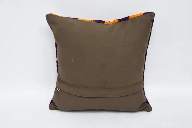 Pillow Case, Pillow for Couch, Vintage Kilim Pillow, Vintage Cushion Cover, 12x12 Orange Cushion Case, Kilim Pillow - 6