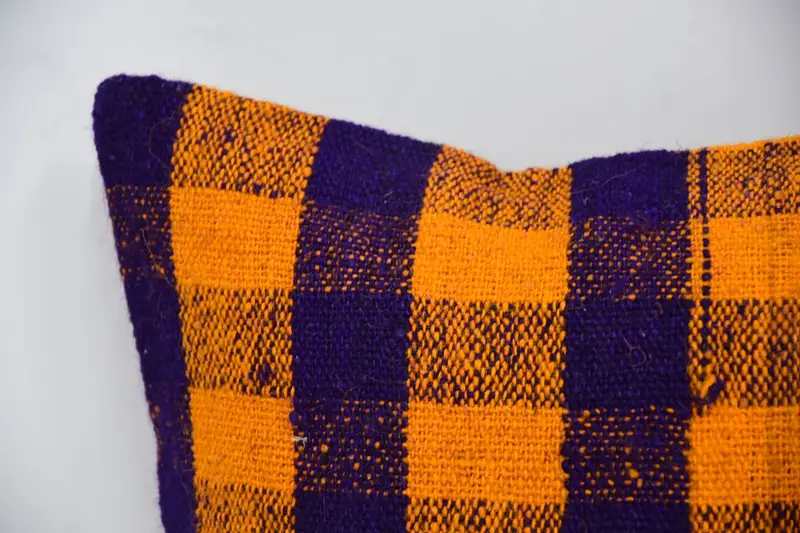 Pillow Case, Pillow for Couch, Vintage Kilim Pillow, Vintage Cushion Cover, 12x12 Orange Cushion Case, Kilim Pillow - 2