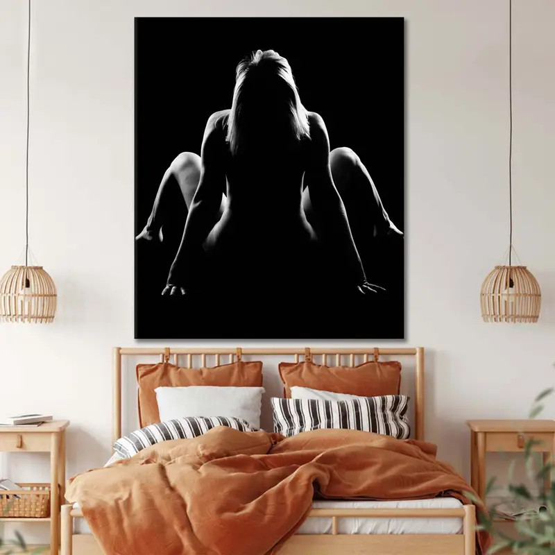 Nude Canvas Art, Woman Erotic Wall Art, Sexy Body Decor, Erotic Art Nudity, Modern Home Artwork, Nude Woman Bodyscape, Woman Canvas, Mature - 5