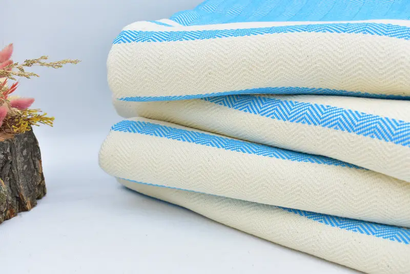 Woven Blanket, Bachelorette Party Favors, Bachelor Party Favors, Woven Throw Blanket, 96x80 Cotton Herringbone Towel, Beach Wedding Favor - 2