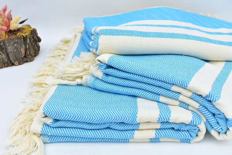 Woven Blanket, Bachelorette Party Favors, Bachelor Party Favors, Woven Throw Blanket, 96x80 Cotton Herringbone Towel, Beach Wedding Favor - 4
