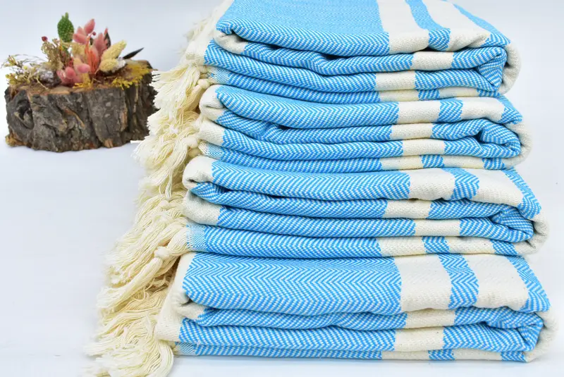 Woven Blanket, Bachelorette Party Favors, Bachelor Party Favors, Woven Throw Blanket, 96x80 Cotton Herringbone Towel, Beach Wedding Favor - 3