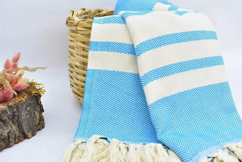 Woven Blanket, Bachelorette Party Favors, Bachelor Party Favors, Woven Throw Blanket, 96x80 Cotton Herringbone Towel, Beach Wedding Favor - 8