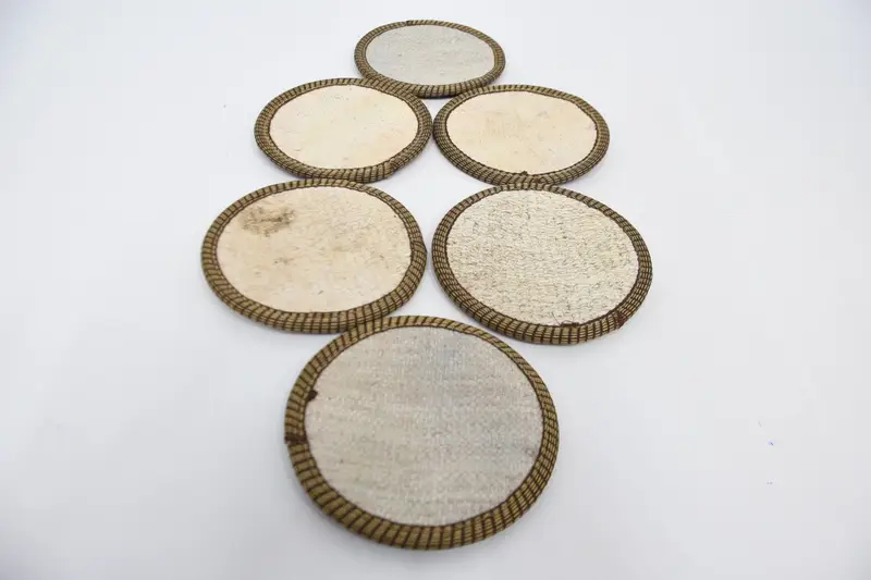 ボヘミアンパターン ラウンドコースター ホワイト 装飾コースター