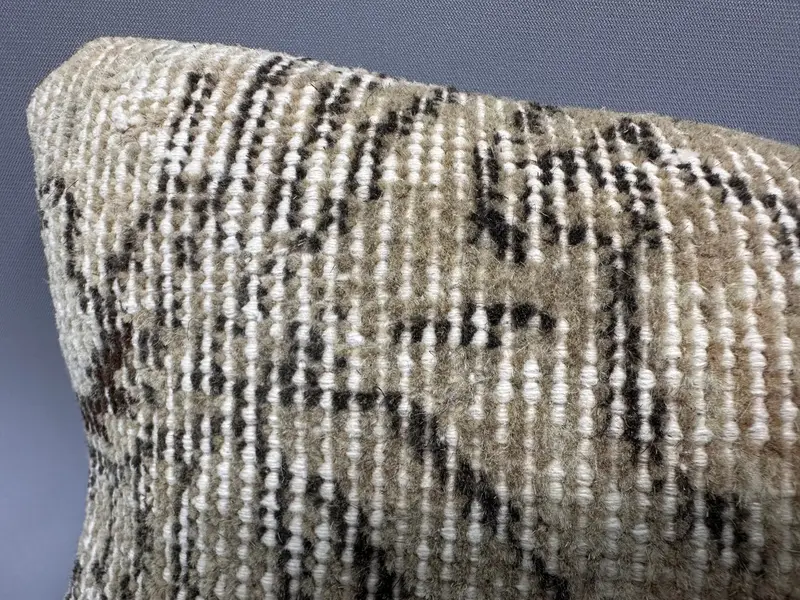 Pillow Case, Meditation Pillow Case, Accent Throw Cushion Cover, Throw Kilim Pillow, Ethnical Kilim Rug Pillow, 8x16 Beige Pillow Sham, Kilim Pillow - 5