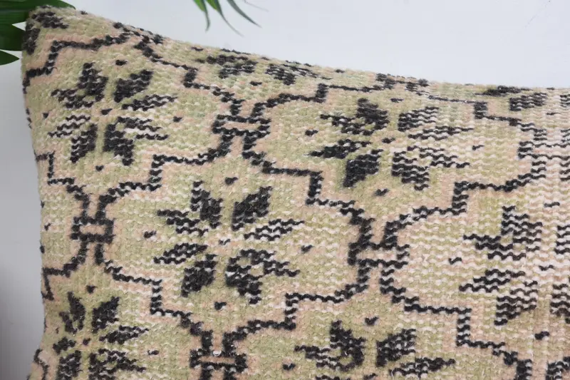 Aztec Cushion, Kilim Pillow, Throw Kilim Pillow, Pillow Case, 12x24 Green Pillow Sham, Nautical Throw Pillow Case, Vintage Pillow - 2