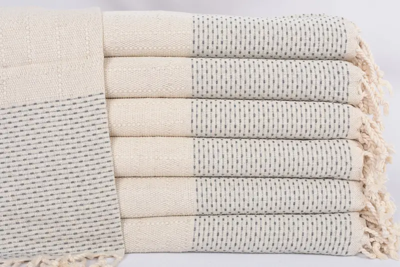 Personalized Kitchen Towel, Dark Gray Polka Dot, 40x20 Inches