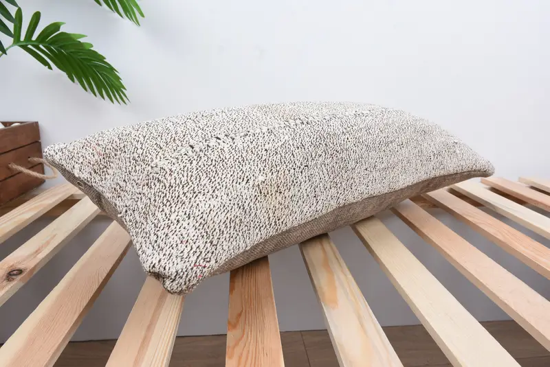 Rustic Cushion, Kilim Cushion Sham, 12x24 Beige Cushion Case, Cushion Case, Kilim Pillow, Vintage Pillow - 6