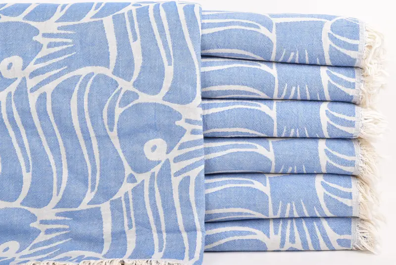 Halloween Gifts, Bachelorette Party Gifts For Bride, 70x60 Cotton Fish Design Towel, Personalized Blanket, Turkish Blanket, Bedspread - 2