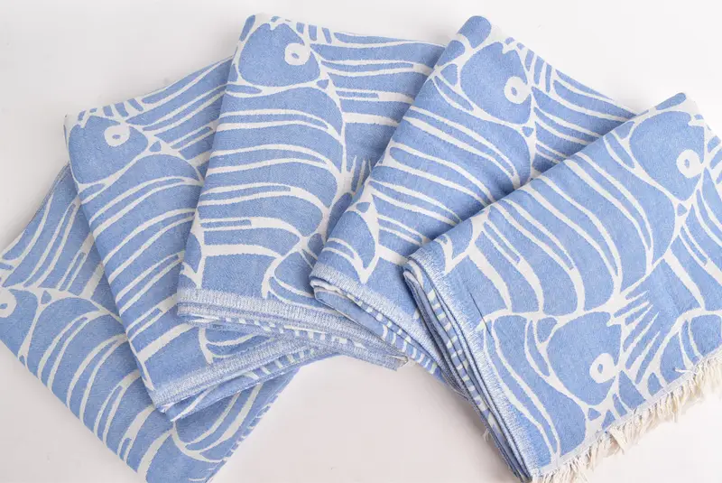 Halloween Gifts, Bachelorette Party Gifts For Bride, 70x60 Cotton Fish Design Towel, Personalized Blanket, Turkish Blanket, Bedspread - 4